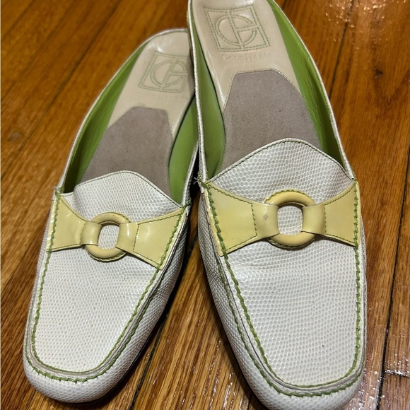 Vintage Cole Haan Air Mule Slide Women's Sz 8 B Green/White Slip On Bit Loafers - Picture 2 of 10
